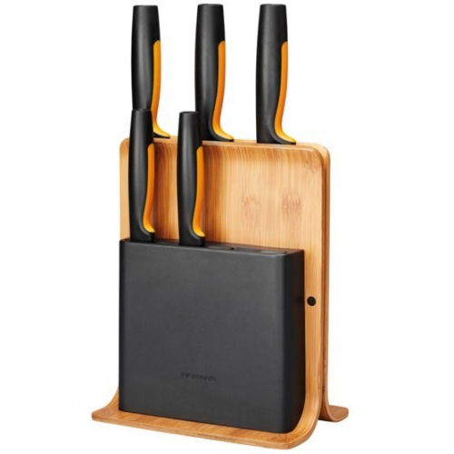 Fiskars 1057552 knife block Slot knife block Bamboo, Plastic, Stainless steel Wood