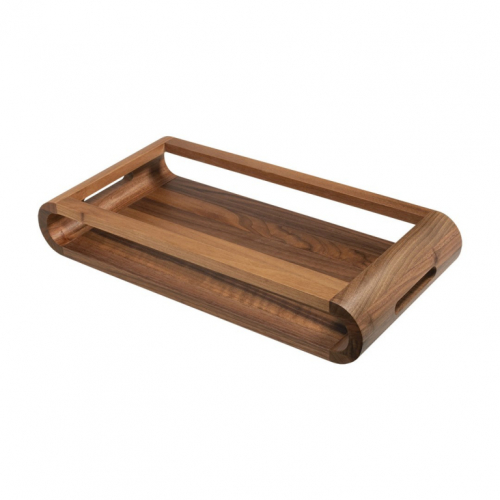 Double-sided artelegno VASD walnut wood tray - 43 cm