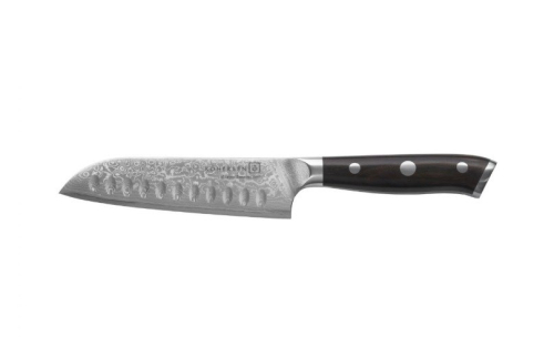 Kohersen Elegance Ebony Wood Santoku knife Damascus steel 12.7 cm