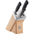 SET OF 3 KNIVES IN SELF-SHARPENING BLOCK ZWILLING FOUR STAR 35135-400-0