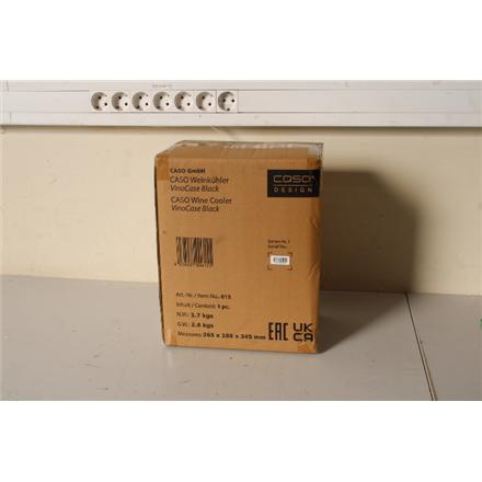 Renew. Caso 00615 Wine Cooler VinoCase, For 1 bottle, LED display, Black | Caso | Wine Cooler | VinoCase | Black | USED, DAMAGED INNERT PACKAGING, SCRATCHED