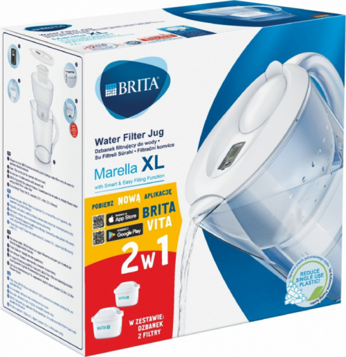 Brita Filtering jug 3.5l Marella XL white + 2 Maxtra + Pure Performance cartridges