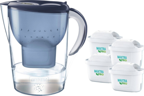 Brita Marella XL jug + 4 Maxtra cartridges blue