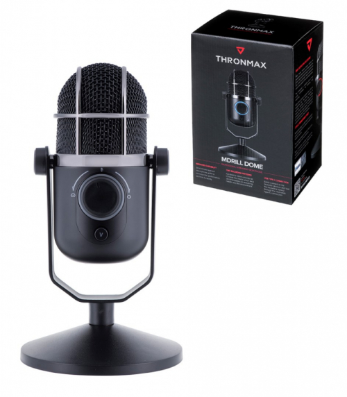 Thronmax Mdrill Dome Black Table Microphone