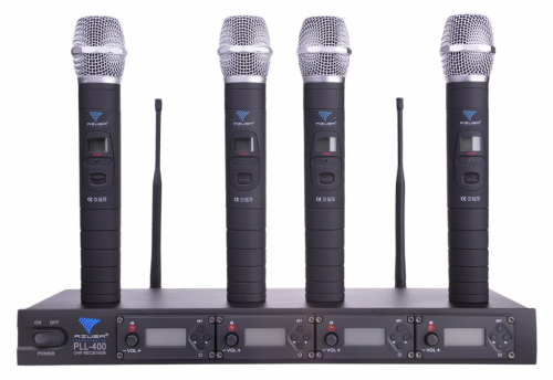 Azusa PLL-400 UHF 4 Microphone Set 4 Channels