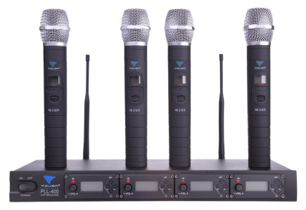Azusa PLL-400 UHF 4 Mikrofon Set 4 Channels