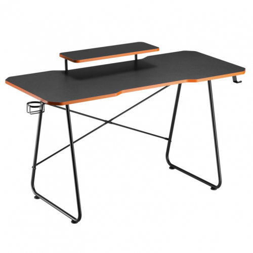 Gaming desk with monitor shelf NanoRS, 50kg max, height 850mm, black, RS170