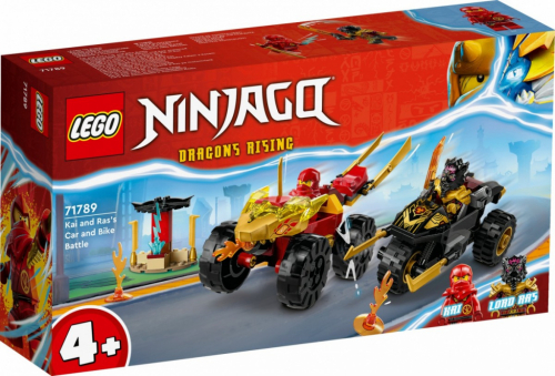 LEGO Kai and Ras's Car and Bi ke Battle