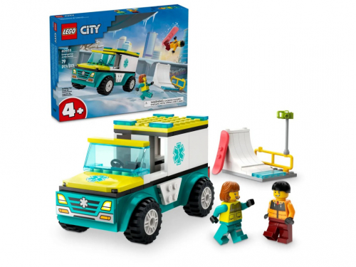 LEGO CITY 60403 EMERGENCY AMBULANCE AND SNOWBOARDER