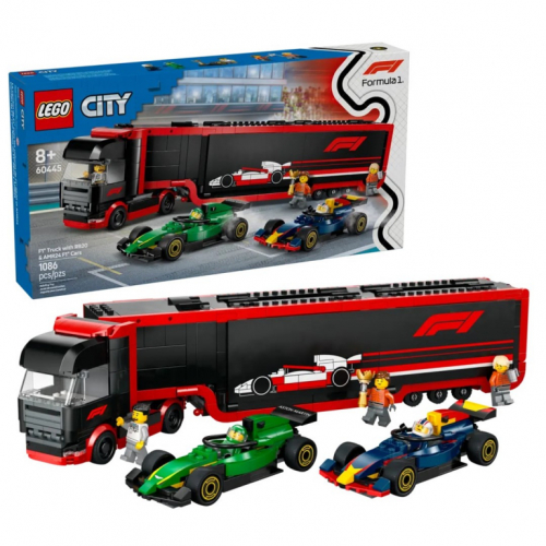 LEGO CITY 60445 F1 - Truck with RB20 & AMR24 F1 Cars