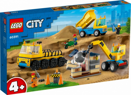 LEGO LEGO City Construction Toy Trucks and Crane with Demolition Ball