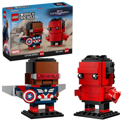 LEGO BRICKHEADZ 40668 Captain America and Red Hulk Figures
