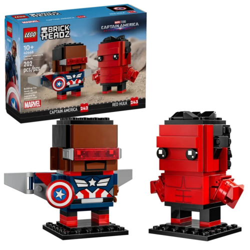 LEGO BRICKHEADZ 40668 Captain America and Red Hulk Figures