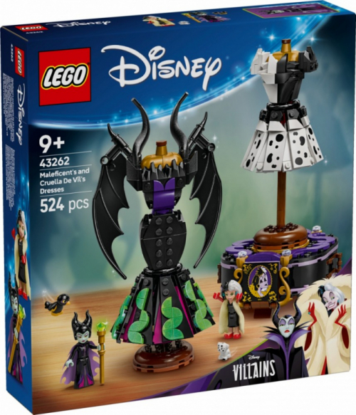 LEGO Klocki Disney 43262 Suknie Diaboliny i Cruelli De Mon