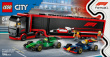 LEGO Bricks City 60445 F1 Truck with RB20 & AMR 24 F1 Cars