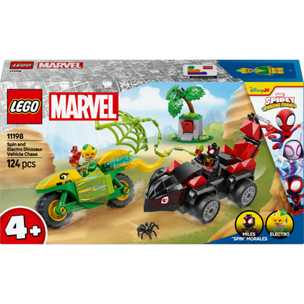 LEGO 11198 Marvel Spidey und seine Super-Freunde Actionspa mit Spin und Electro in ihren Dino-Flitzern