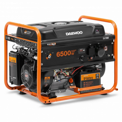 Daewoo GDA 7500E engine-generator 6500 W 30 L Petrol Orange, Black