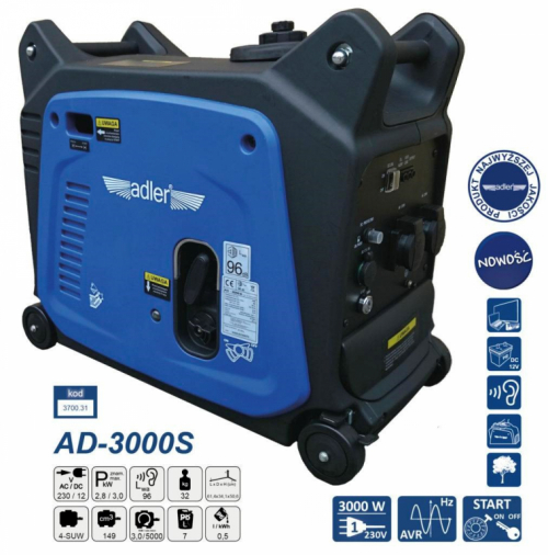 AD-3000S INVERTER GENERATOR SET 230V 2.8/3.0 KW ELECTRIC START