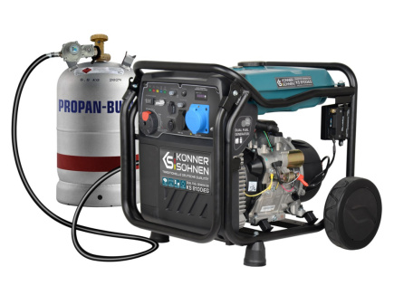 Könner & Söhnen KS 8100iEG engine-generator 8000 W 20 L Liquefied Petroleum Gas (LPG), Petrol Aqua colour, Black
