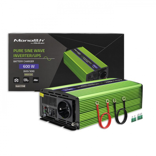 Qoltec Pure Sine Wave Inverter Monolith, 300W, 600W