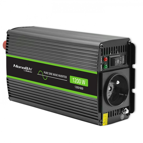 Qoltec Pure Sine Wave Inverter Monolith, 600W, 1200W 865869