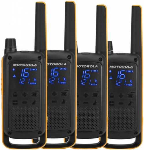 Motorola Talkabout T82 Extreme Quad Pack two-way radio 16 channels Black,Orange RADMOTKRO0009