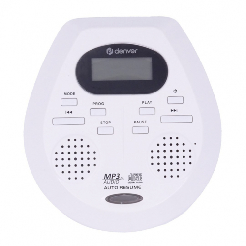 Discman Denver DMP-395W portable CD/MP3 player with auto resume and anti-shock function white