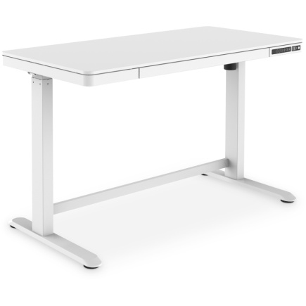 Schreibtisch elektrisch höhenverstellbar mit Schublade und USB-Ladestation 1200x600x120mm 50KG DIGITUS Valge