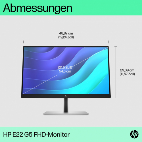 54,6cm/21,5'' (1920x1080) HP E22 G5 IPS HDMI DP Pivot Full HD