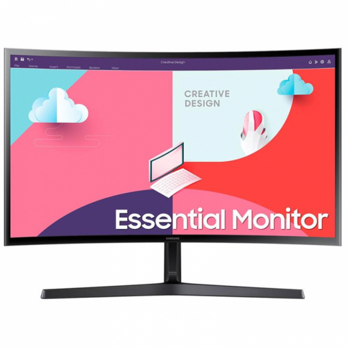 Samsung Essential, 24'', nõgus, Full HD, 75 Hz, LED VA, must - Monitor / LS24C366EAUXEN