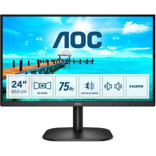 60cm/24'' (1920x1080) AOC Basic-Line 24B2XDAM 16:9 4ms HDMI VGA DVI VESA Speaker Full HD Black