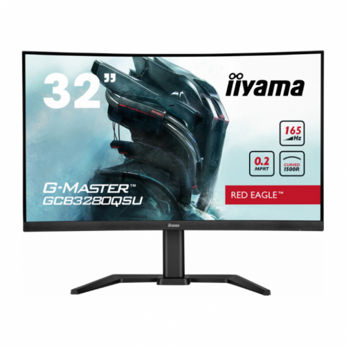 iiyama G-MASTER Red Eagle GCB3280QSU-B1  VA, curved 1500R, 165Hz & 0.2ms MPRT, FreeSync™ Premium, WQHD, HDMIx2, DISPLAY PORT, USBx2