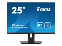 IIYAMA XUB2595WSU-B5 25inch ETE IPS-panel 1920x1200 300cd/m VGA HDMI DisplayPort 4ms Speakers USB HUB 2x2.0 15cm Height Adj. Stand