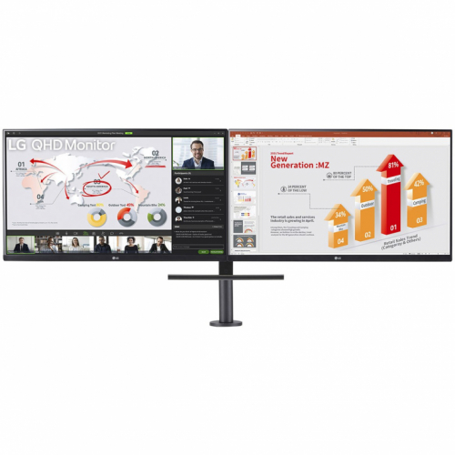 68,47cm/27'' (2560x1440) LG Ergo Dual 27QP88DP-BS 16:9 5ms IPS HDMI DisplayPort USB-C VESA Pivot QHD