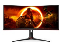 AOC CU34G2XP/BK 34inch 3440x1440 VA 180hz High adjustable Stand HDR400 Freesync Premium USB HUB 4x3.0 2xDP 2xHDMI