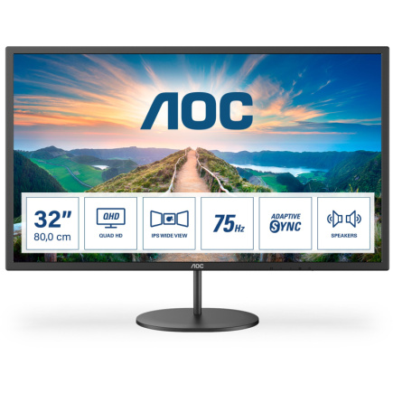 81,3cm/32'' (2560x1440) AOC Q32V4 16:9 4ms IPS HDMI DisplayPort VESA Speaker QHD Black