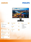 Philips 245B1 23.8 IPS DVI HDMI DP Pivot