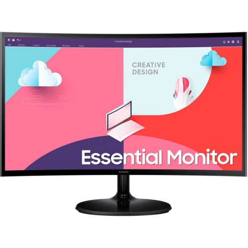 68,6cm/27'' (1920x1080) Samsung C27F364EAU Essential 16:9 4ms 75Hz HDMI VGA Full HD Black