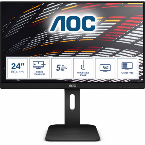 60,5cm/24'' (1920x1080) AOC 24P1 IPS 16:9 USB 5ms VGA HDMI DisplayPort Speaker FULL HD Black