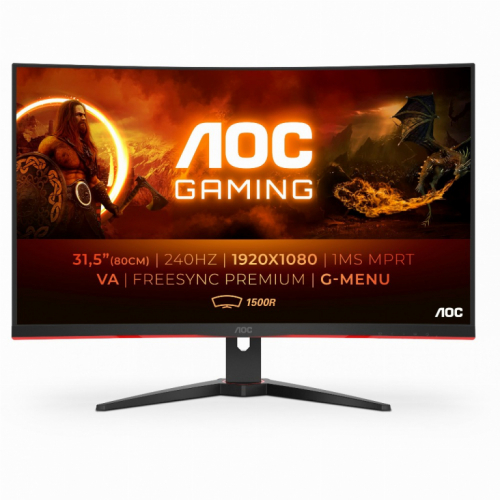 80cm/31,5'' (1920x1080) AOC C32G2ZE Gaming Curved 16:9 1ms 240Hz DisplayPort 2xHDMI VGA VESA Speaker Full HD Black