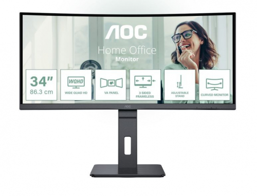 AOC Monitor CU34P3CV 34 inches 100Hz Curved VA HDMI DP USB-C