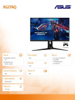 Asus Monitor 27 inch XG27AQ ROG STRIX WQHD IPS 170Hz 1mGTG HDMIx2 DP USB3.0 Speaker PIVOT