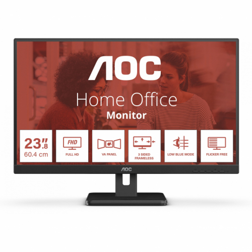 60,5cm/23,8'' (1920x1080) AOC 24E3UM 16:9 4ms HDMI VGA DP VESA Full HD Black