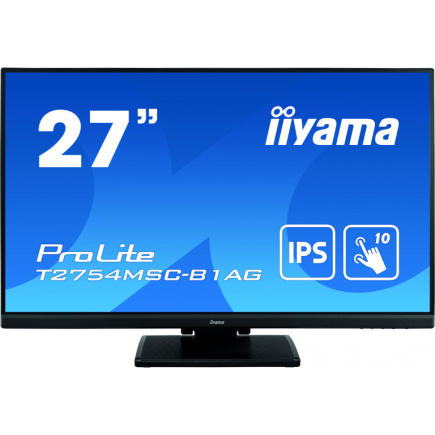 68,6cm/27'' (1920x1080) iiyama ProLite T2754MSC-B1AG 16:9 FHD IPS Touch 4ms 60Hz HDMI VGA USB VESA Speaker Black