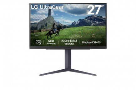 LG Electronics Monitor 27 inch 27GS85Q-B QHD UltraGear IPS 180 Hz (O/C 200Hz), 1ms, 400cd, HDMI, DP, USB, Pivot, HAS
