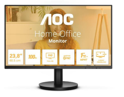 LCD Monitor|AOC|24''|Panel VA|1920x1080|16:9|100 Hz|Matte|1 ms|Speakers|Tilt|Colour Black|24B3HMA2