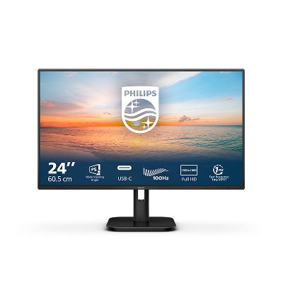 23.8’’, Full HD (1920x1080), IPS, 75Hz, 250 cd/m², USB C-type, HDMI, VGA, LowBlue Mode, Flicker-Free, Slim, 3-sided frameless PHILIPS