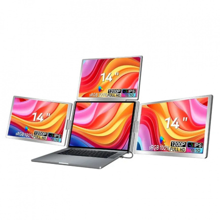 Extralink Portable Laptop Monitors Smart Life S780 14'', 3 monitors, IPS, 1920x1200
