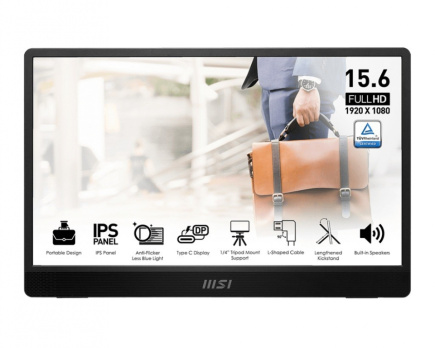 MSI Monitor 15.6 inches PRO MP161 E2U LED/FHD/Flat/60Hz/gray