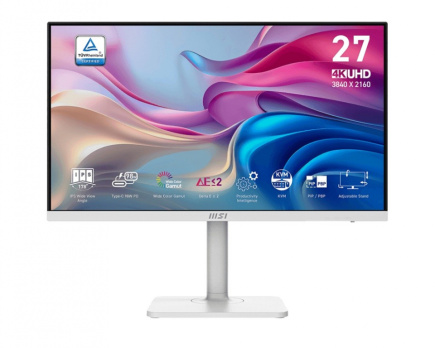 MSI Monitor 27 inches Modern MD272UPHW LED/UHD/Flat/60Hz/white
